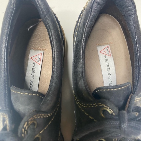 Vintage Guess by Georges Marciano Chunky Lace Up Leather Shoes Lug Sole 7 - Picture 2 of 7